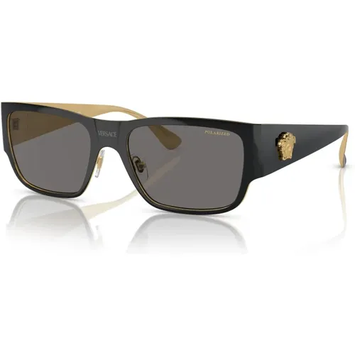 Dark Grey Sunglasses , male, Sizes: 56 MM - Versace - Modalova