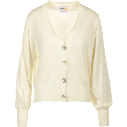 Eleganter Weißer Cardigan Sweater , Damen, Größe: XS - Crush - Modalova