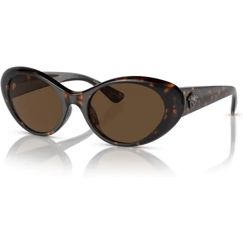 Stylish Sunglasses in Havana/Dark , female, Sizes: 53 MM - Versace - Modalova