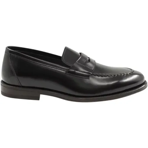 Dark Leather Slip-On Shoes , male, Sizes: 9 UK, 7 UK, 9 1/2 UK, 6 UK - Henderson - Modalova