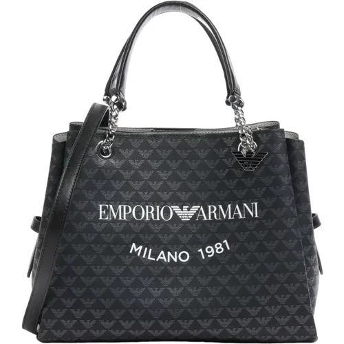 Graue Synthetische Einkaufstasche , Damen, Größe: ONE Size - Giorgio Armani - Modalova