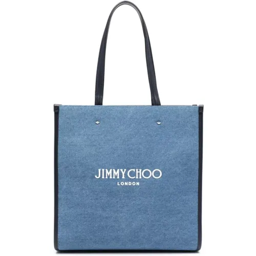 Blaue Leder Studded Tasche , Damen, Größe: ONE Size - Jimmy Choo - Modalova
