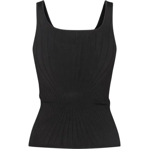 Knit Tank Top with Sculpture Effect , female, Sizes: M, L - Mugler - Modalova