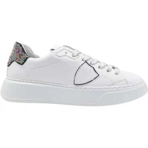 Schwarze Pailletten Low-Top-Sneakers - Philippe Model - Modalova