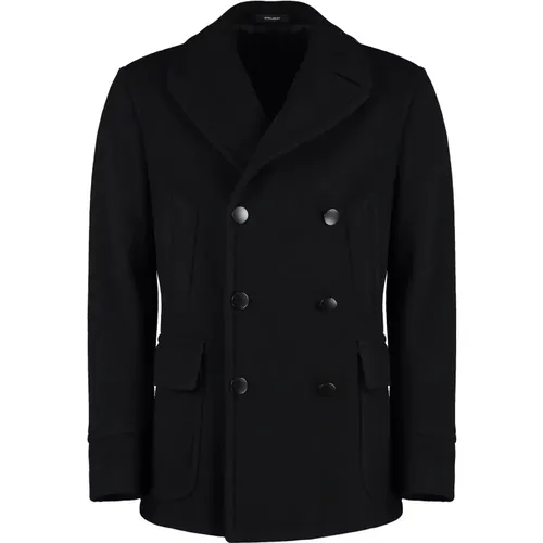 Double-Breasted Wool Blend Coat , male, Sizes: M, 2XL, 3XL - Tagliatore - Modalova