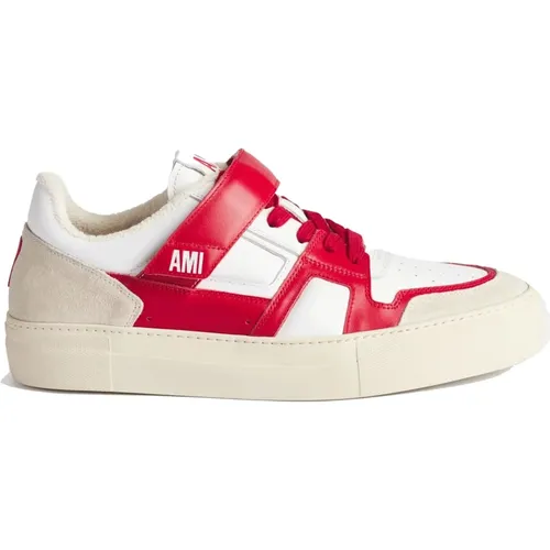 Herz Patch Leder Sneakers , Herren, Größe: 40 EU - Ami Paris - Modalova