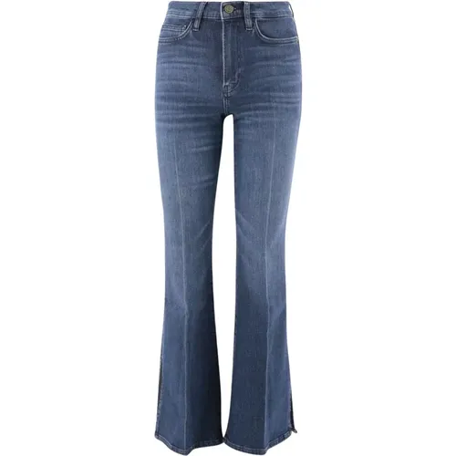Jeans mit hoher Taille und ausgestelltem Saum , Damen, Größe: W26 - Frame - Modalova