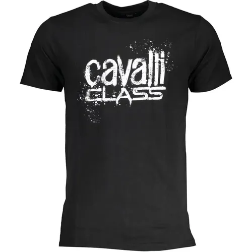 Schwarzes Bedrucktes Logo T-Shirt , Herren, Größe: 2XL - Cavalli Class - Modalova