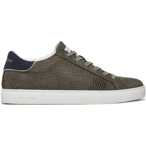 Grey Micro-Perforated Sneakers , male, Sizes: 7 UK, 6 UK - Crime London - Modalova