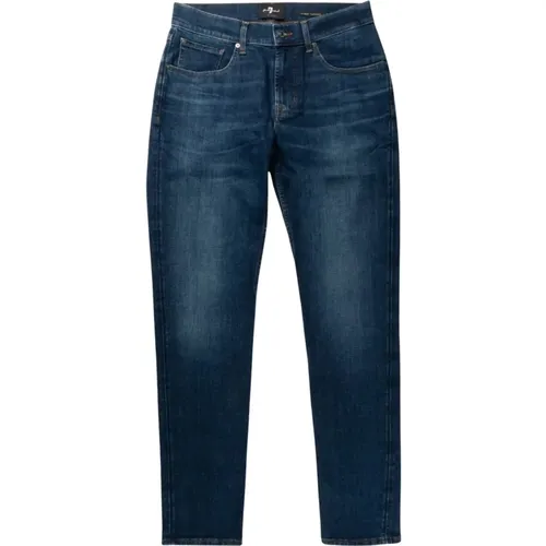 Elegante Tapered Denim Jeans , Herren, Größe: XL - 7 For All Mankind - Modalova