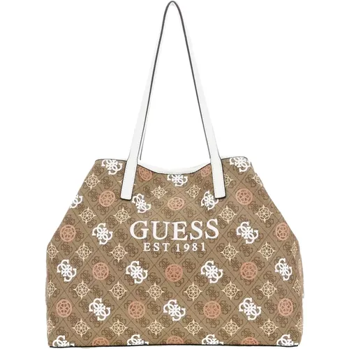 Large Tote Bag with Logo Print , female, Sizes: ONE SIZE - Guess - Modalova