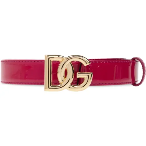 Ledergürtel mit Logo , Damen, Größe: 80 CM - Dolce & Gabbana - Modalova