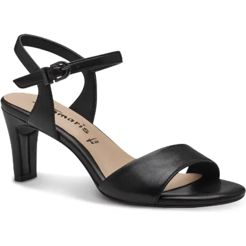 Schwarze Schnalle Sandale , Damen, Größe: 38 EU - tamaris - Modalova