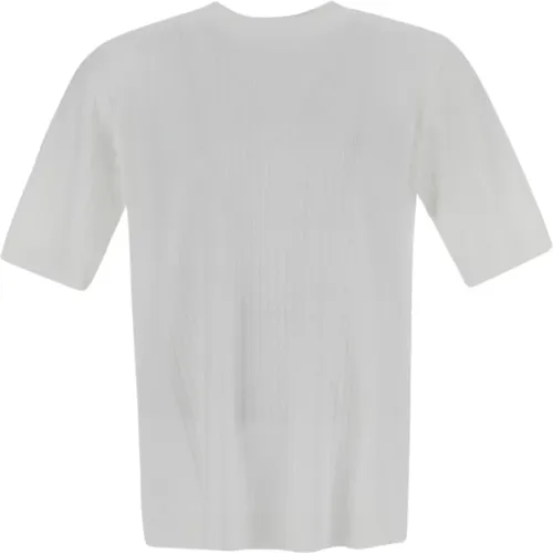 Geripptes Leinen- und Baumwoll-T-Shirt , Herren, Größe: XL - Lardini - Modalova