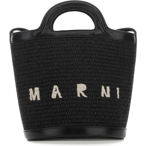 Tropicalia Eimer Tasche aus Schwarzem Leder - Marni - Modalova