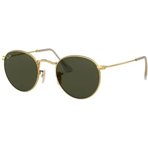 Round Metal Sunglasses in Gold/Green , male, Sizes: 50 MM, 47 MM, 53 MM - Ray-Ban - Modalova