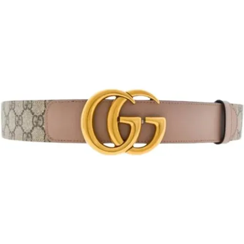 GG Supreme Belt with Double G Buckle , female, Sizes: 80 CM - Gucci - Modalova