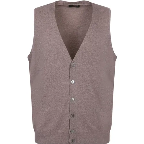 Grey Knitted Gilet Jacket Aw23 , male, Sizes: 2XL, XL - Dell'oglio - Modalova
