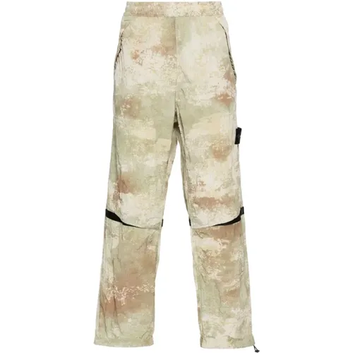 Econyl Camouflage Loose Fit Pants , male, Sizes: L - Stone Island - Modalova