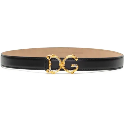 Stylish Leather Belt , female, Sizes: 100 CM, 90 CM, 75 CM, 80 CM, 85 CM - Dolce & Gabbana - Modalova