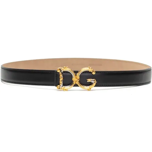 Stylish Leather Belt , female, Sizes: 75 CM, 80 CM, 85 CM - Dolce & Gabbana - Modalova