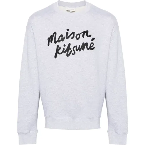 Maison Kitsune Sweaters Grey , male, Sizes: L, M, XL, S - Maison Kitsuné - Modalova