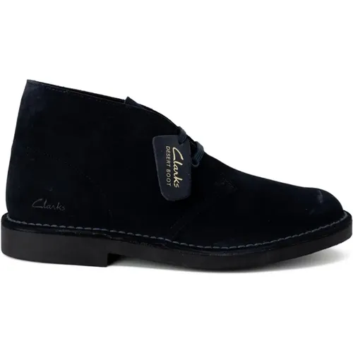 Blaue Lederschnürschuhe , Herren, Größe: 41 1/2 EU - Clarks - Modalova