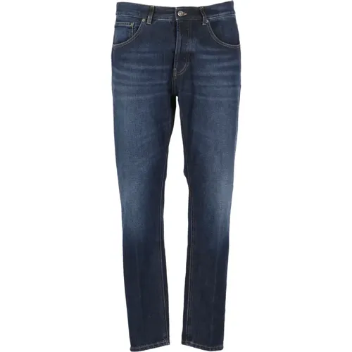 Blaue Baumwolljeans mit Logo , Herren, Größe: W36 - Dondup - Modalova