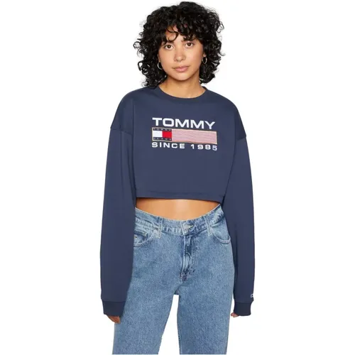 Super Crop Modern Sweat Hoodie , Damen, Größe: L - Tommy Jeans - Modalova