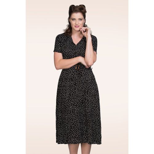Robe évasée à pois Spot en noir - Banned Retro - Modalova