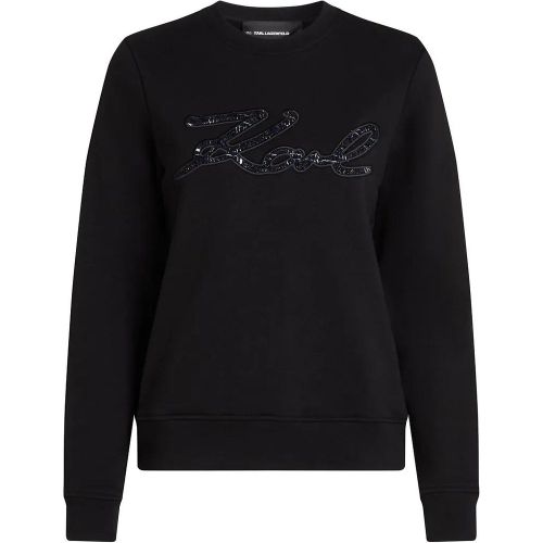 SWEATSHIRT MIT KARL-SIGNATUR AUS BOUCLÉ - Größe L - Karl Lagerfeld - Modalova
