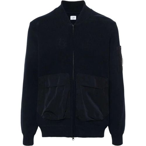 Lens Fine-Knit Navy Blue Cardigan - Größe 52 - CP Company - Modalova