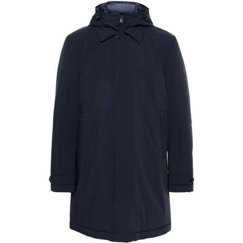 Navy Blue Textured Logo Jacket - Größe M - Woolrich - Modalova