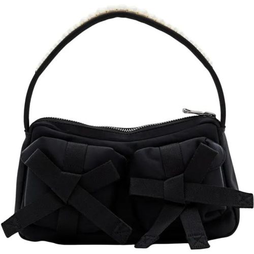 Clutches - Structured Black Handbag With Pearl-Embellished Ha - Gr. unisize - in - für Damen - Simone Rocha - Modalova