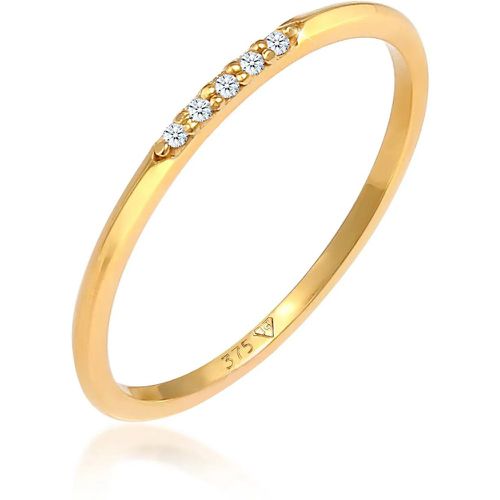 Ringe - Ring Bandring Diamanten Elegant Fein (0.025 ct)375 - Gr. 54 MM - in - für Damen - Elli - Modalova