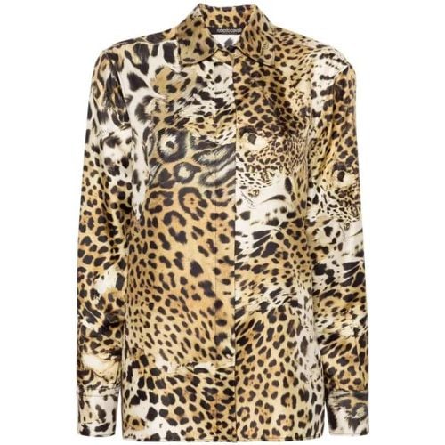 Multicolour Jaguar Shirt - Größe 42 - Roberto Cavalli - Modalova