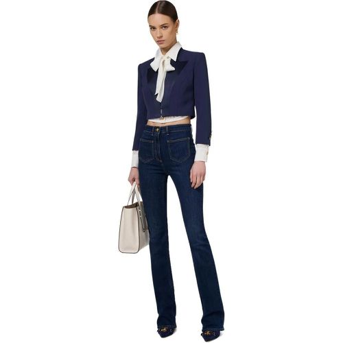 DUNKELBLAUE FLARE JEANS - Größe 25 - Elisabetta Franchi - Modalova