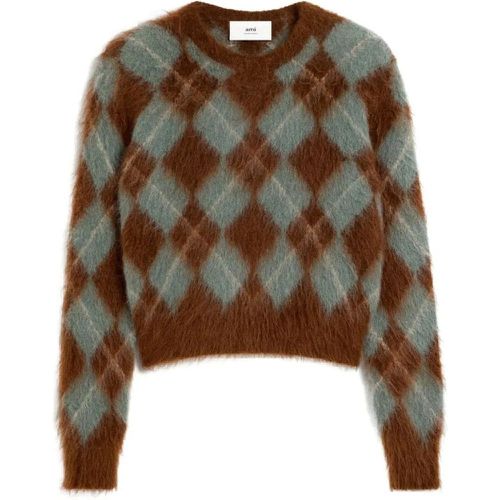 Brown And Green Wool Sweater - Größe L - AMI Paris - Modalova