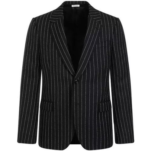 Pinstripe Black White Wool Blazer - Größe 50 - black - alexander mcqueen - Modalova