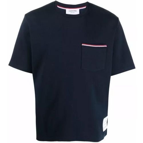 Navy Blue Ribbed T-Shirt - Größe 4 - blue - Thom Browne - Modalova