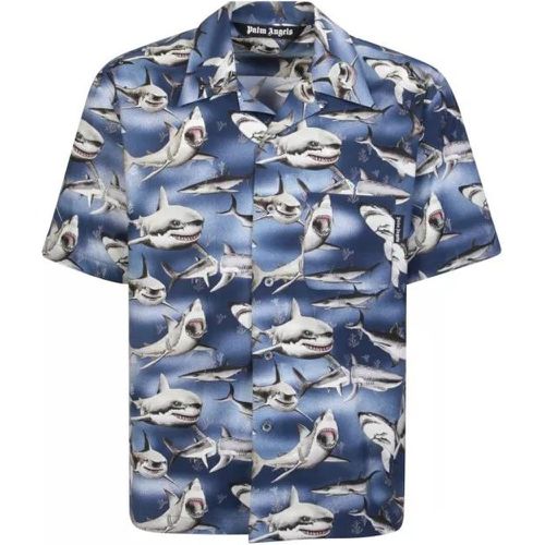 Multicolor Shark Bowling Shirt - Größe 48 - blau - Palm Angels - Modalova