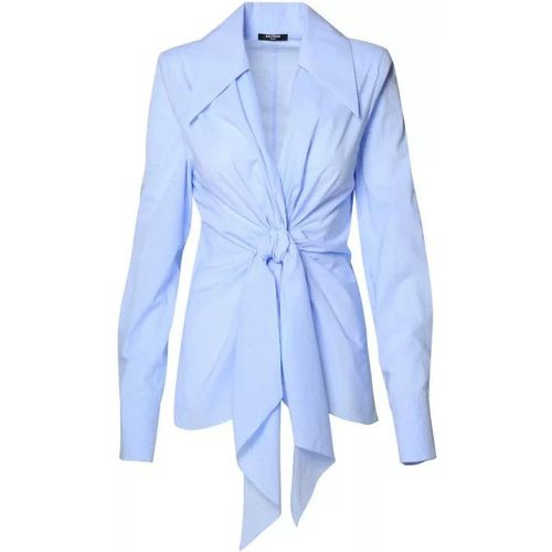 Two-Tone Cotton Shirt - Größe 36 - blue - Balmain - Modalova