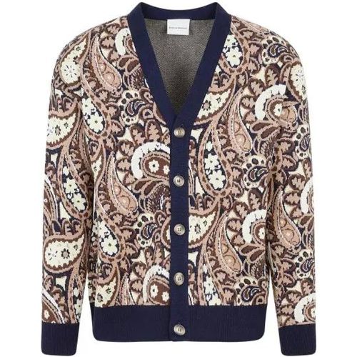 Le Cardigan Paisley Navy Organic Cotton Sweater - Größe S - Drôle De Monsieur - Modalova