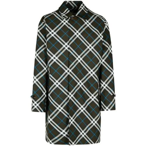 Check' Green Polyester Trench Coat - Größe 48 - Burberry - Modalova