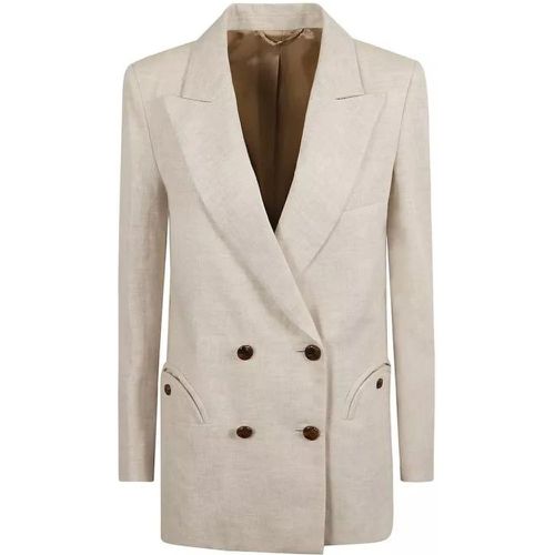 Light Beige Double-Breasted Jacket - Größe 2 - Blaze - Modalova