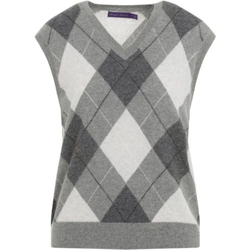 Gray And White Vest Sweater - Größe M - Ralph Lauren X Purple Label - Modalova