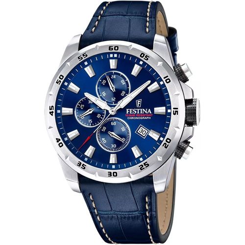 Uhren - Timeless Chrono herren Uhr Blau F20692/2 - Gr. unisize - in Silber - für Damen - Festina - Modalova