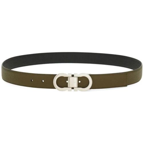 Gürtel - Khaki/Black Leather Belt - Gr. 105 - in - für Damen - Salvatore Ferragamo - Modalova