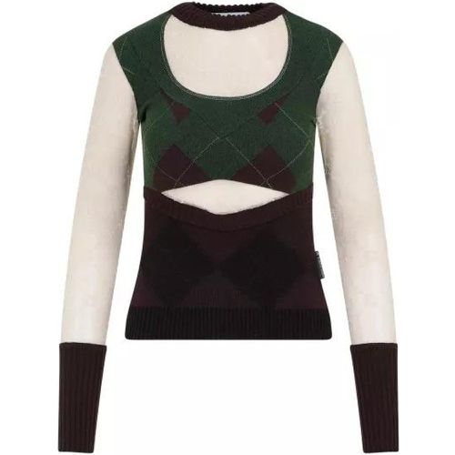 Multicolor Regenerated Lozenge Knit Crewneck - Größe S - Marine Serre - Modalova