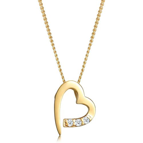 Halsketten - Halskette Herz Diamanten (0.04 ct.) 585er Gelbgold - Gr. unisize - in - für Damen - Elli - Modalova